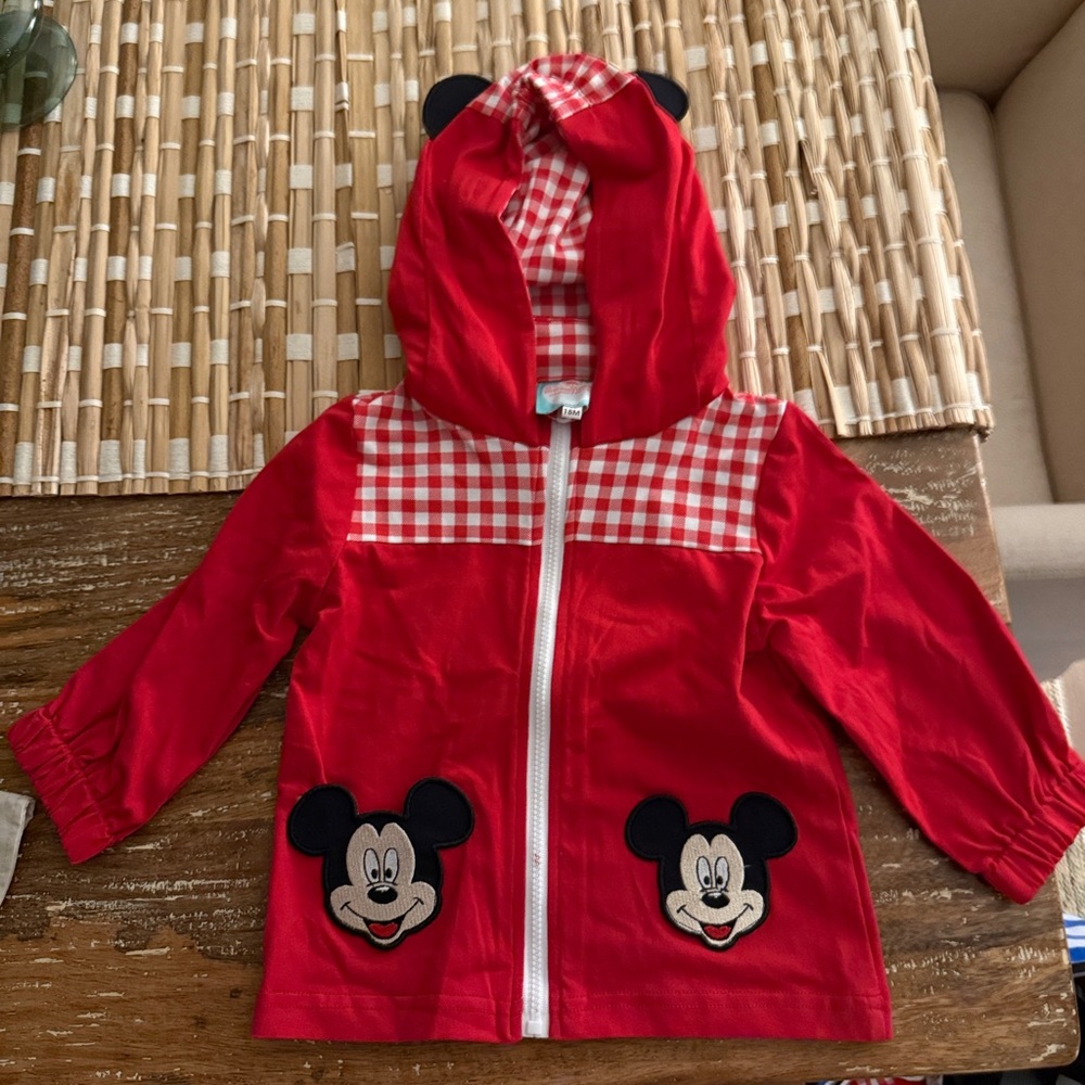Red Mickey Mouse Hooded Jacket